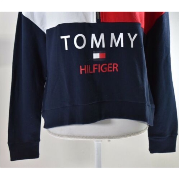 Tommy Hilfiger women's half zip sweatshirt top - Picture 3 of 8